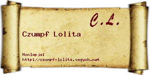 Czumpf Lolita névjegykártya